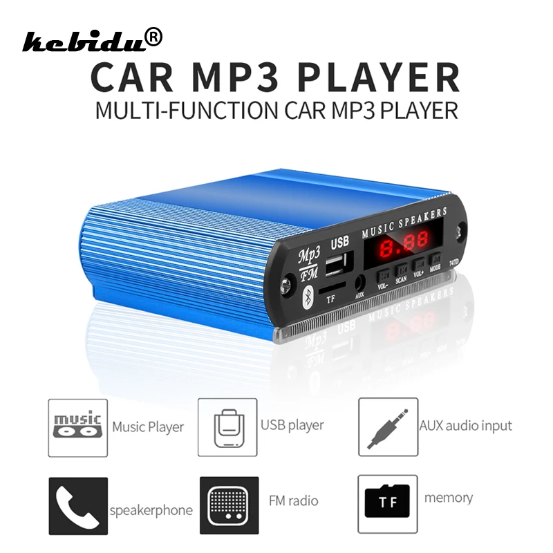 

kebidu Bluetooth MP3 Decoder Board Recording Card Reader MP3 Bluetooth module audio accessories Handsfree with MIC FM TF USB AUX