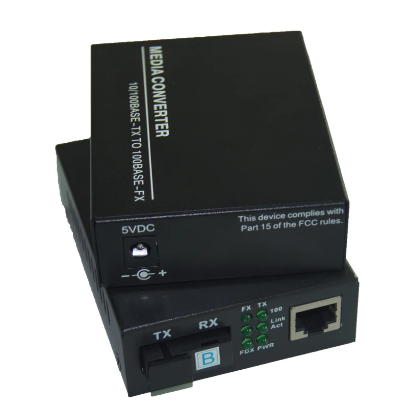 1 пара 10/100 м Одномодовый 20 км Simplex SC волоконно оптический к RJ45 Ethernet медиа