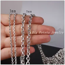 2/3/4/5mm Caliente de La Manera DIY de La Joyería de Acero Inoxidable 316L Cruz de Plata de la Cadena Para Mujer Para Hombre collar No Se Desvanece A Granel 5/10 Metros/lote