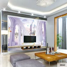 QINGCHUN пользовательские 3D печать DIY ткань и текстильные обои для стен тканевые фотообои матовый шелк для гостиной Европейский замок топ