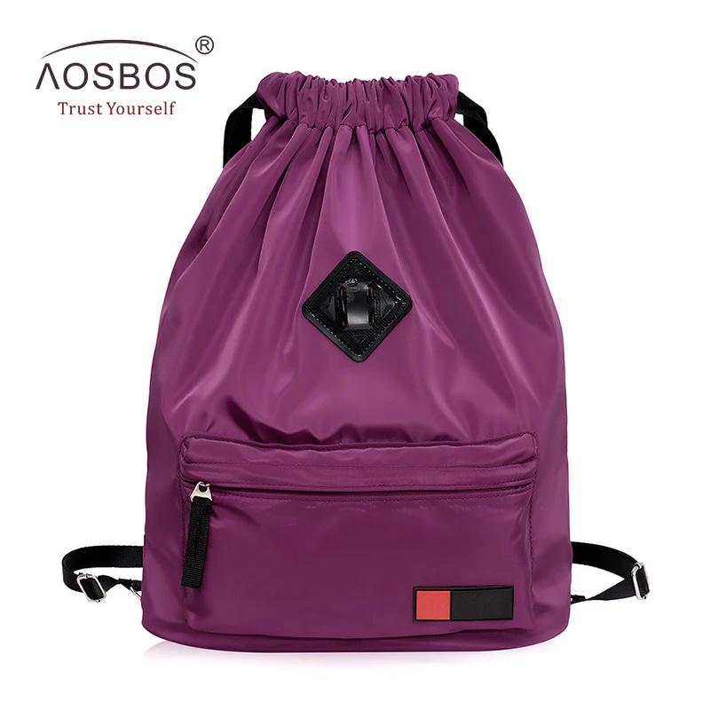 Aosbos Women Waterproof Nylon Drawstring Backpacks Female Casual