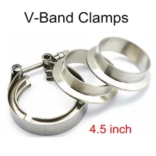 V-Band Clamp and Flange Kit 4.5 inch Stainless Steel For Turbo Exhaust Down Pipe Installation car accessory