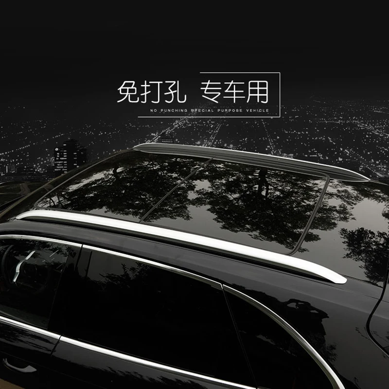 حامل سقفي لبورشه Macan 2014-2019 رفوف القضبان شريط حامل الحقائب القضبان أعلى رفوف السكك الحديدية صناديق سبائك الألومنيوم