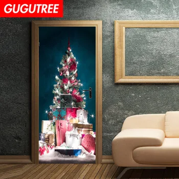 

Decorate Home Christmas trees gift wall door sticker decoration Decals mural painting Removable Decor Wallpaper LF-765