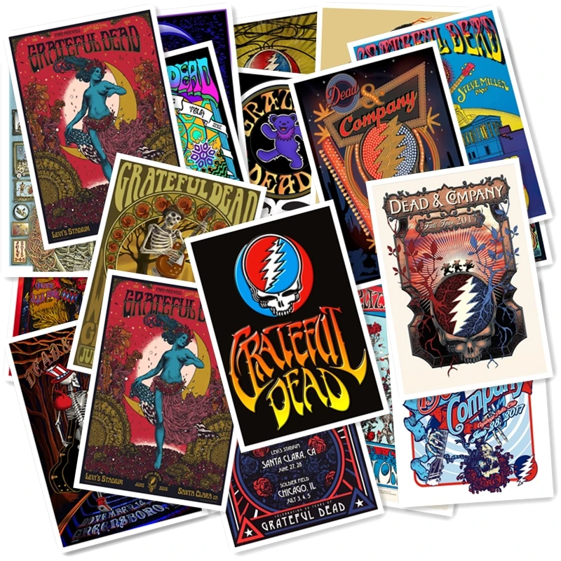 A1-63# The Grateful Dead 20/шт ПВХ стикер домашний декор для холодильника Стиль Настенный Дорожный чемодан Граффити стиль водонепроницаемый стикер s