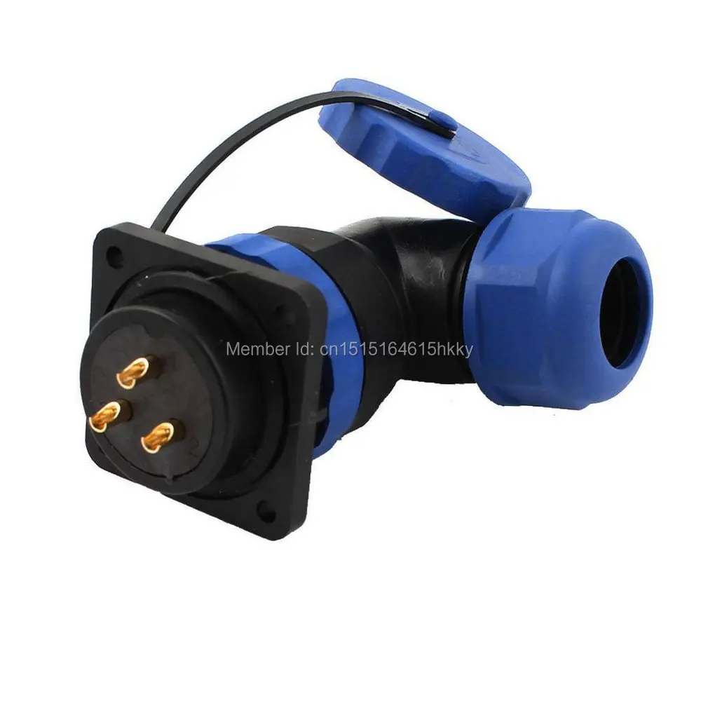 

SD28 28mm 3 Pin 3P Square Flange Waterproof Aviation Connector Right Angle IP68