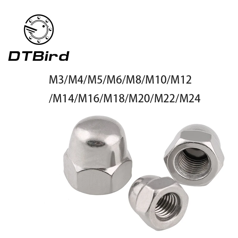 

M3-M24 DIN1587 Cap Nut Acorn Nuts 304 Stainless Steel Fasteners DIY Maintain LM012 Rich Stock Drop Shipping M16 M18 M20 M22 M24