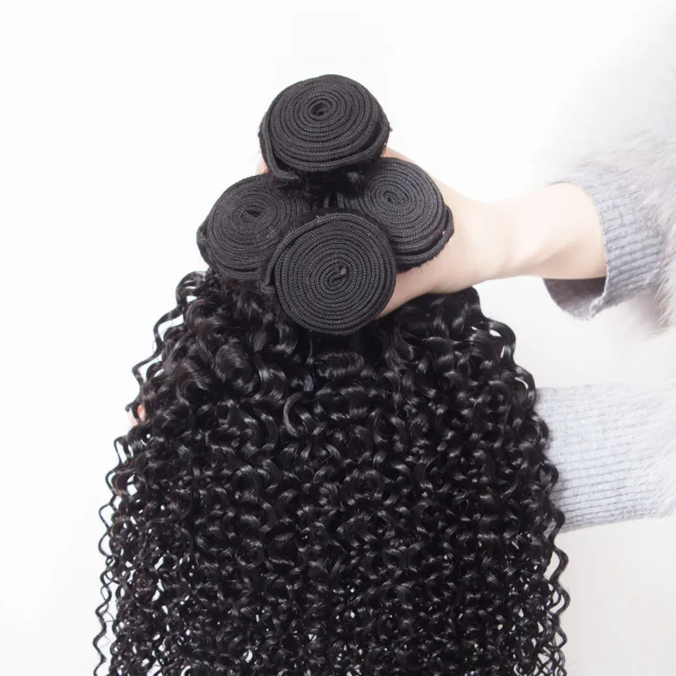 mongolian afro kinky curly 4 bundles with closure human hair bundles with closure deep curly brazilian hair weave bundles with closure