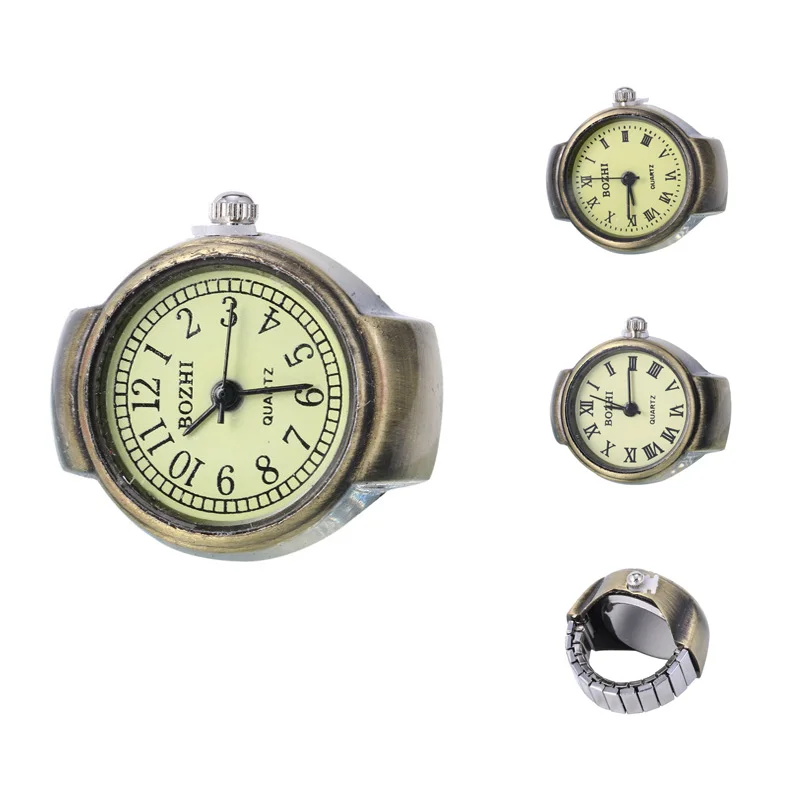 

Drop shipping Green bronze skull personality ring watch fashion finger watch ladies quartz watch support wholesale reloj mujer