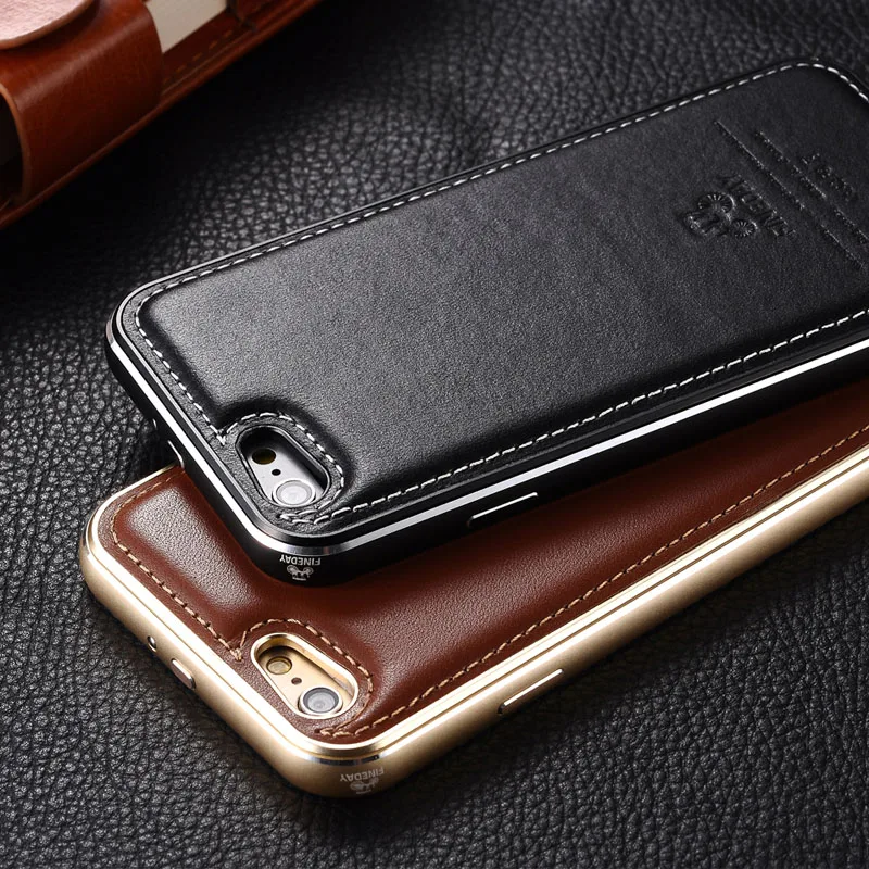 Original Imatch Case Luxury Aluminum Metal Frame + Genuine Leather Back