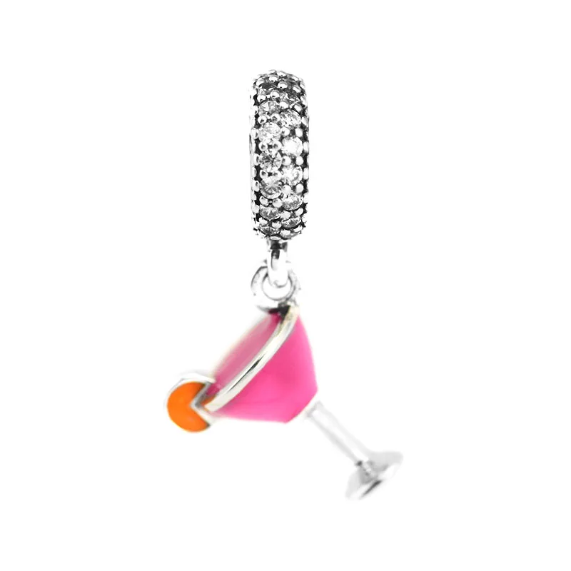 

Fit Pansora charms Necklaces & Bracelets 100% 925 Sterling Silver Fruity Cocktail Beads With Mixed Enamel & Clear CZ YL590