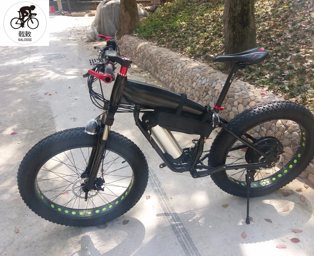 Sale Kalosse Hydraulic brakes  fat  bike   Beach bicycle  27 speed M390     48V 1000W  26*4.0 tires   electrical snow bike 18