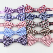 Клетчатый Детский галстук-бабочка из хлопка и полиэстера; детские галстуки-бабочки для маленьких детей; классический галстук-бабочка в полоску для питомцев, собак, кошек и детей в горошек