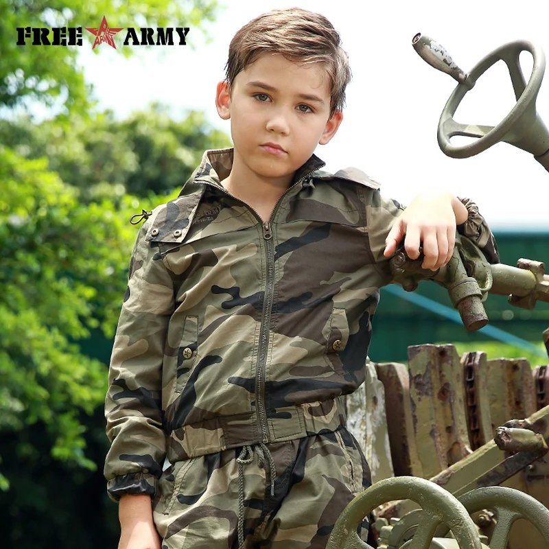 

2017 New Autumn Jacket Children's Outerwear Sporty Kids Clothes Miltary Camo Boys Jackets For 3-14T Girls Kids Clothes TN-3500C