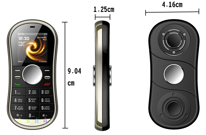 Fidget Hand Spinner Mini Mobile Phone Button 1.3Inch Dual