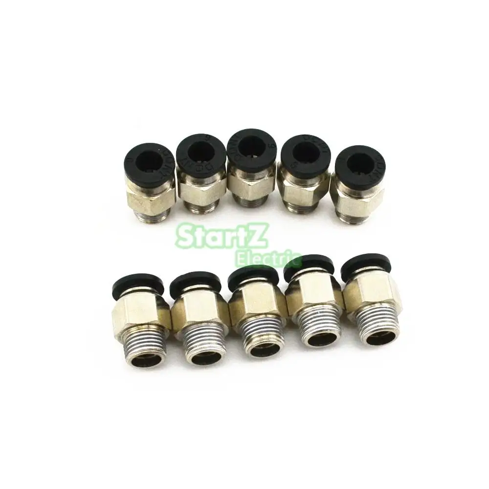 

10PcsHigh quality 4mm to 1/4'' Thread Male Straight Pneumatic Tube Push In Quick Connect Fittings Pipe