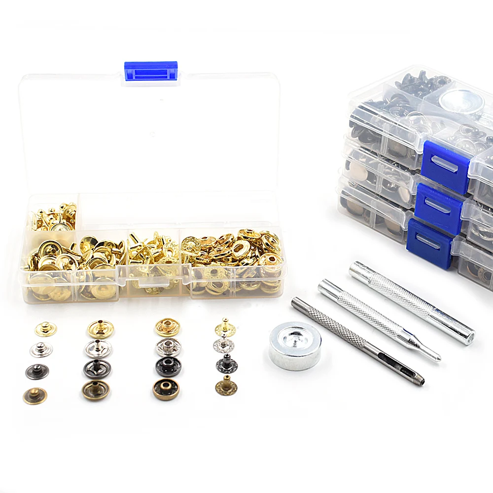 

50 sets12.5mmSnap Buttons+Manually install the tool. Boxed.DIY accessories. Metal buttons. jeans.Decorative buttons. Snaps rivet