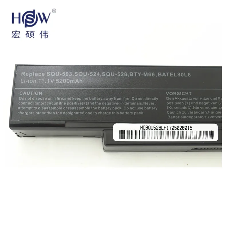 HSW 5200 мАч BTY M66 SQU 528 батарея для MSI M655 M660 M662 M670 M677 CR400 PR600 PR620 GX400 GX600 GX610 GX620 Аккумулятор