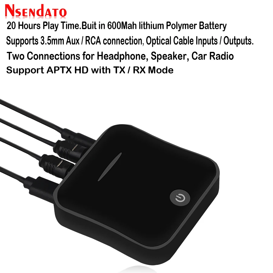 Bluetooth 5,0 беспроводной аудио адаптер 2 в 1 беспроводной передатчик ТВ приемник Цифровой оптический Toslink/SPDIF с CSR8675 APTX-HD