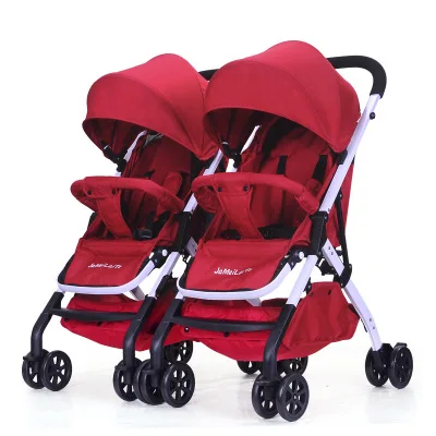

Twin baby stroller detachable light can sit reclining foldable super shock double stroller