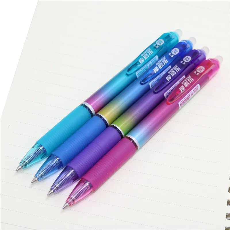 6 шт., креативная шариковая ручка, стираемая, 4 цвета, случайная смешанная ручка для офисных студентов, бизнес-письма, канцелярские принадлежности