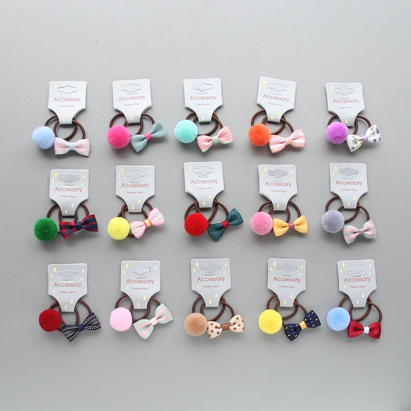 

YYXUAN Girls Cute Elastic Hair Band Bow Rubber Band Ponytail Rope Headbands Kid Hair Accessories 1 set AS0129
