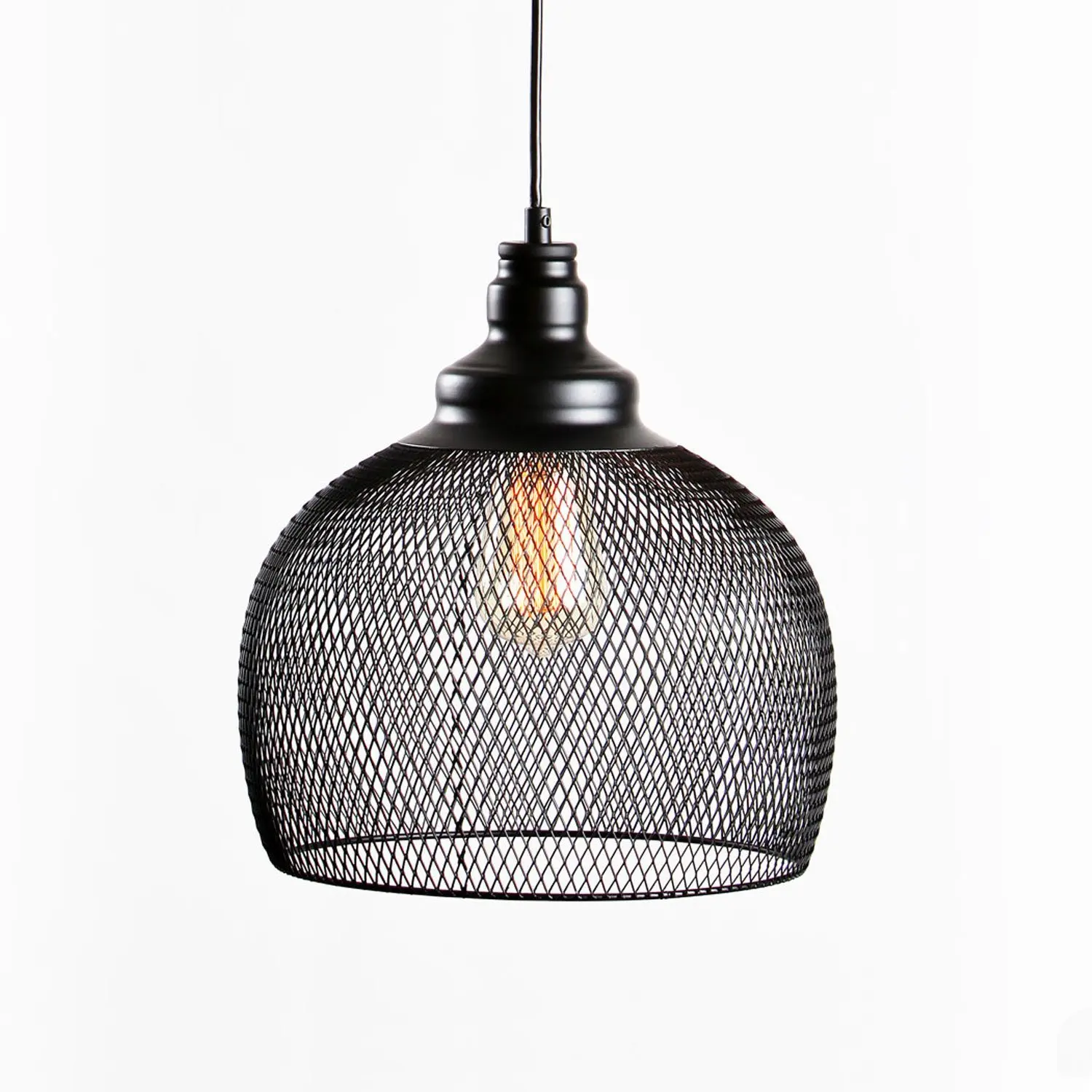 

Modern retro black Pendant Lights Restaurant, wrought iron Black retro luster LED Circular mesh droplight E27 110V-260V