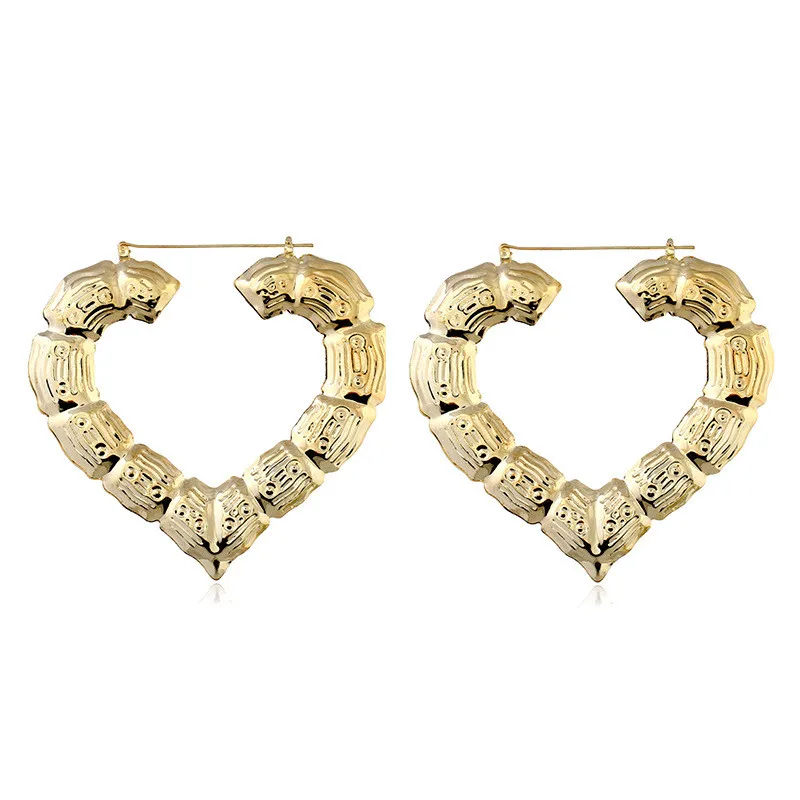 

Miss JQ Gold/Silver Hoop Ring Circle Exaggerated Bamboo Geometric Shape Ear Earrings Hip Hop Dance Club Nightclub Women Jewelry