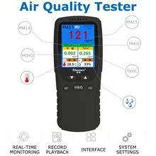 Detector PM2.5/10/1.0 Gas analyzer Air Quality Tester Portable Monitor TVOC PM10 Formaldehyde Multi-function Gas Detector 0 5 mg formaldehyde detector compact portable formaldehyde tester monitor gas analyzers temperature humidity meter