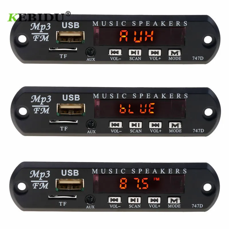 Kebidu MP3 WMA декодер доска автомобильный USB Bluetooth аудио модуль 5 в 12 В беспроводной Bluetooth 4,1 Беспроводной USB FM Aux радио
