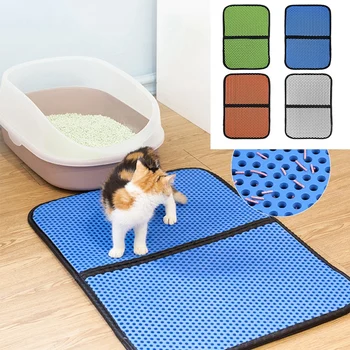 

Foldable EVA Double-Layer Cats Mat Waterproof Pet Cat Litter Mat Bottom Non-slip Pet Litter Cat Mat Layer Pet Litter Catcher Mat