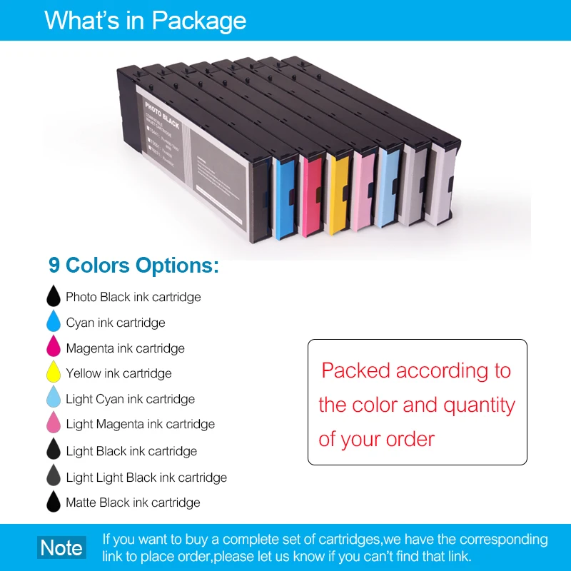 T5651 T5659 T6061 T6069 T6148 совместимый картридж с чернилами для Epson Stylus Pro 4800 4880 220 мл/уп. (9