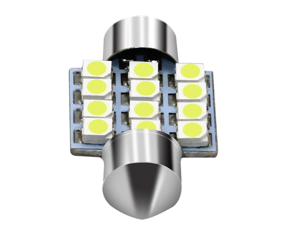 31 мм 36 мм 39 мм 41 мм гирлянда 12 SMD чипов 3528 Светодиодный лампы C5W C10W автомобилей плафон авто внутренняя карта потолочный плафон для чтения DC12V