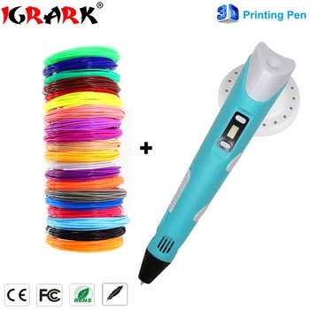 

IGRARK 3D Pen 3D Printer Pen 3D Printing Drawing Pen With 100 Meters 20 Color ABS Filament Magic Maker Arts for Christmas Gift