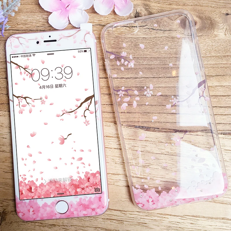 imágenes para PZOZ Original Para iPhone 7 Plus 7 de Dibujos Animados Lindo Rhinestone Glitter Funda de Silicona + Protector de Pantalla de La Cubierta Completa de la Cereza imágenes para PZOZ Original Para iPhone 7 Plus 7 de Dibujos Animados Lindo Rhinestone Glitter Funda de Silicona + Protector de Pantalla de La Cubierta Completa de la Cereza