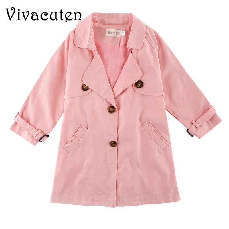 

110-170cm Girls Autumn Fashion Jacket Cotton Kids Trench Coats for Girls Full Sleeve Long Windbreaker Outwear Child Tops Clothes
