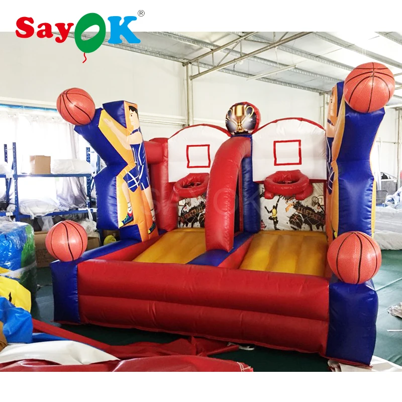 US $999.00 Giant Inflatable Basketball Hoop Shoot Basketball Inflatable Game with Blower for Playing Center 2 Sizes