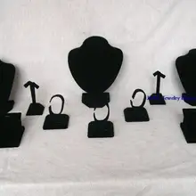 EMS прибытие серебряные ювелирные изделия демонстрация Витрины Ювелирные изделия Нефритовое окно Шоу Черная Бархатная Серьга браслет держатель