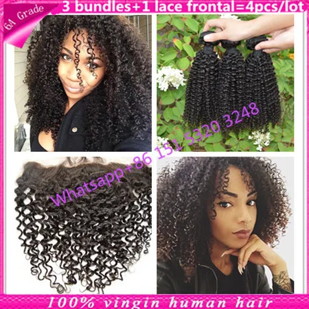 

6a hair bundles with lace frontal closures brazilian kinky curly lace frontal closure with bundles kinky curly with lace frontal