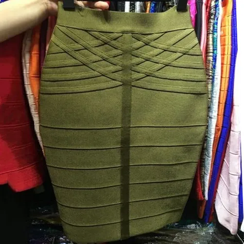 HOT Top Quality Celebrity Mound Layer Bodycon Knee Length Rayon Bandage font b Skirt b font