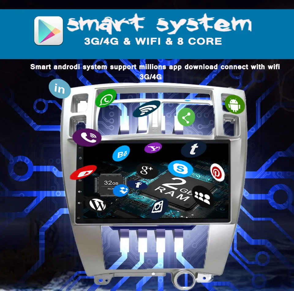 Clearance 4G+64G Android 9.0 Octa core 10.1 inch for Hyundai Tucson 2006-2014 car radio dvd gps navigation steering wheel control System 5