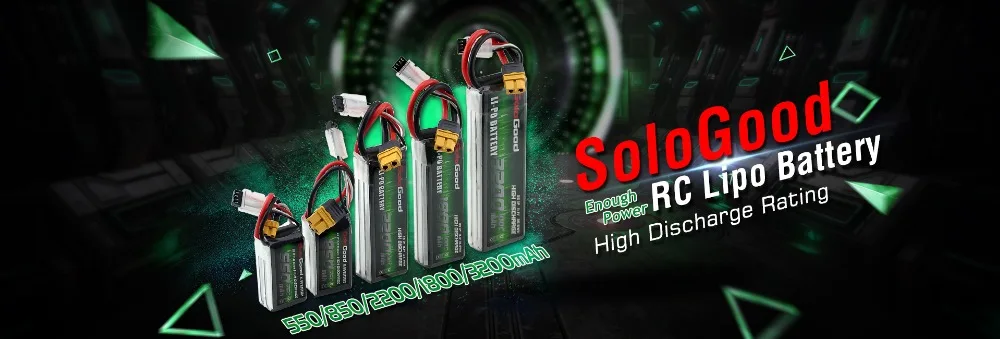 Sologood Lipo Батарея 2S 3S 4S 7,4 V 11,1 V 14,8 V 550 мА/ч, 850 мА/ч, 75C Перезаряжаемые с XT30 XT60H XT60 разъем для гоночного дрона игрушки