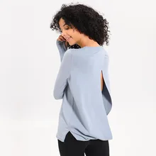 Женское для занятий йогой, бега, рубашки с длинными рукавами для тренировок на улице, для фитнеса, йоги и занятий спортом рубашка дышащая Йога Рубашка тренировочная спортивная одежда