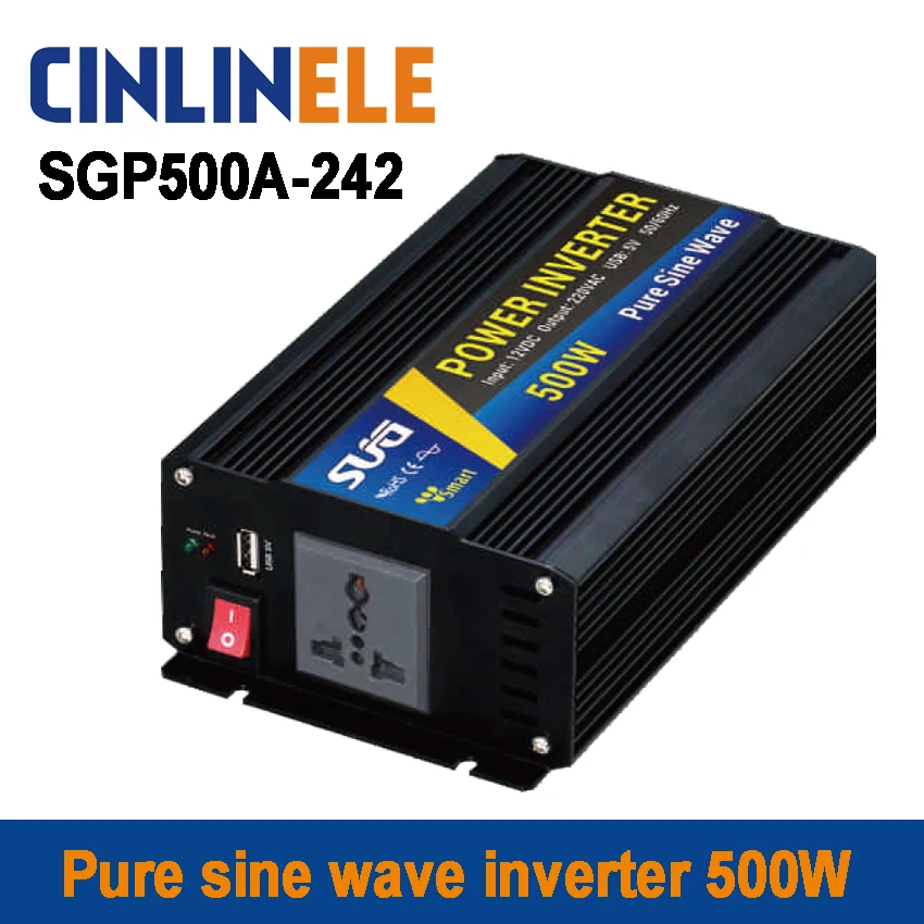 

Smart Series Pure Sine Wave Inverter 500W SGP500A-242 DC 24V to AC 220V 500W Surge Power 1000W