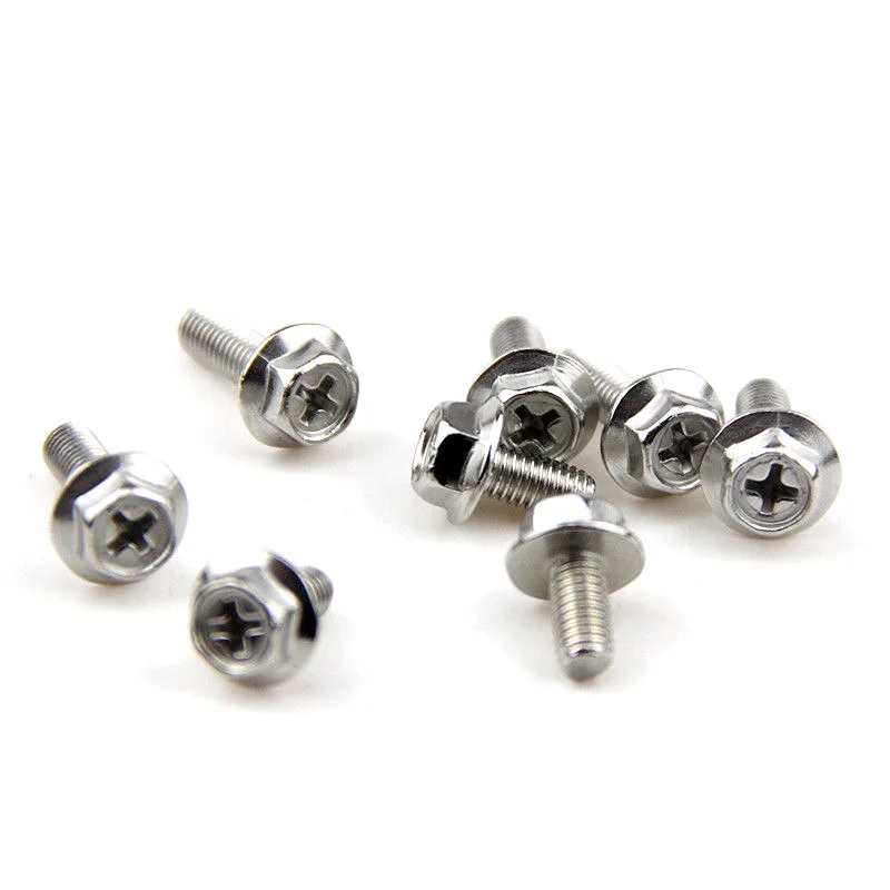 

100pcs M4 M5 M6 Stainless Steel Screws Hexagon Phillips Cross Flange Head Hex Bolts 304