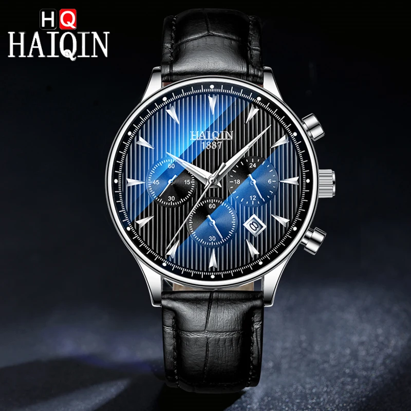 

HAIQIN Men's Watches Watch Men Top Brand Luxury Quartz Wristwatch Fashion/Sport/Military Chronograph Clock Relogio Masculino2019