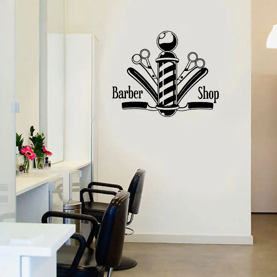 

Hair Nail Salon Wall Sticker Vinyl Decoration Movable Hairdressing Signboard Barber Shop Mural Art Design Fashion Modern W468