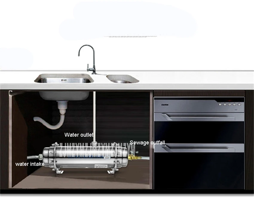 Нержавеющая сталь очиститель воды ультрасильной фильтрации без электричества мембранный фильтр для пить прямо UF фильтром AZX-08UF-H500A