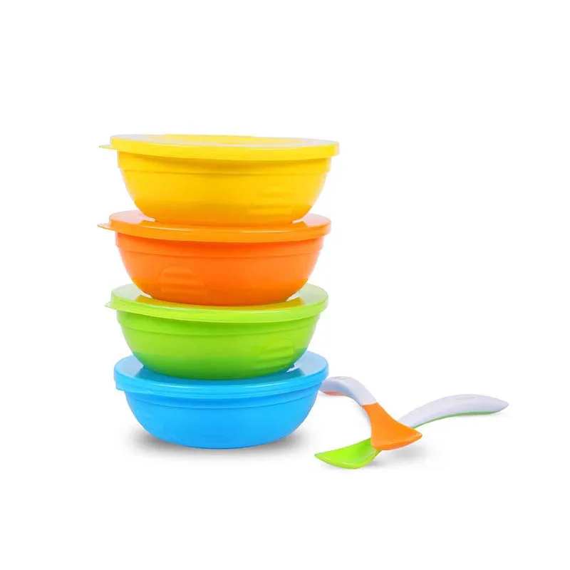 Munchkin 4Pcs Bowls 2Pcs Spoons With Lids Spill-proof Convenient Carry Leak-proof Drop-proof Ideal For Babies Eat Solid Food Munchkin 4Pcs Bowls 2Pcs Spoons With Lids Spill-proof Convenient Carry Leak-proof Drop-proof Ideal For Babies Eat Solid Food