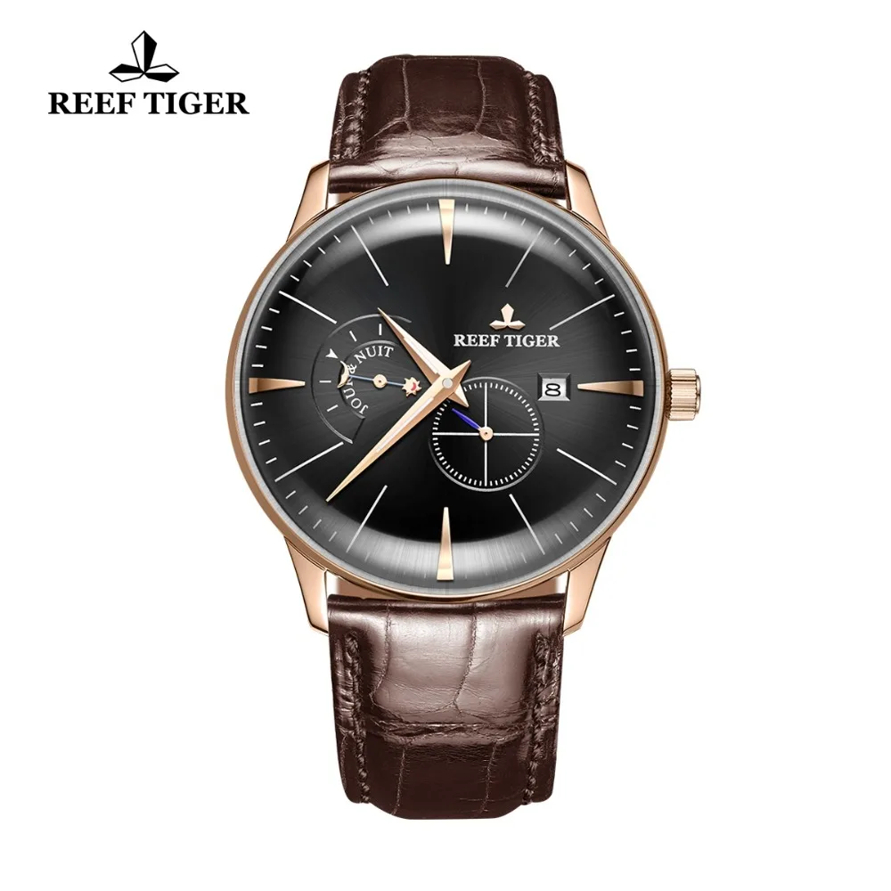 Часы Reef Tiger/RT мужские роскошные повседневные топ бренд автоматические